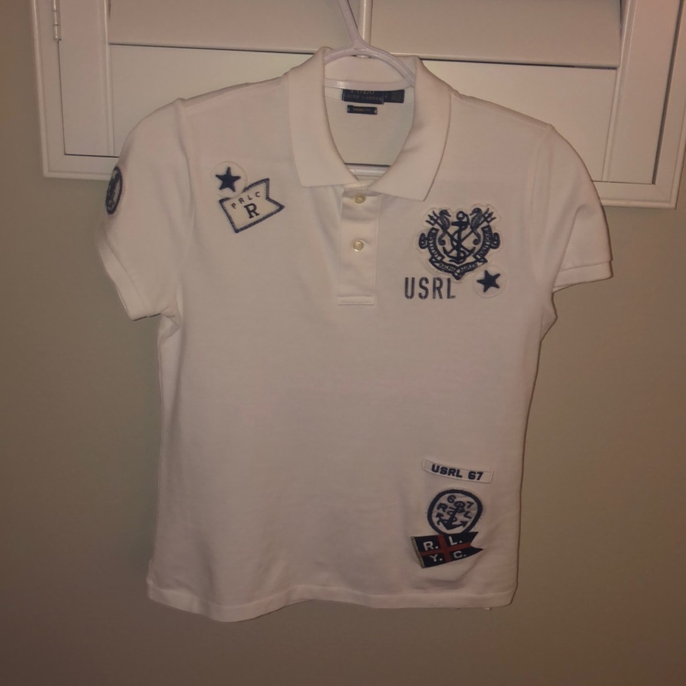 Ralph Lauren size small skinny fit polo shirt with patches